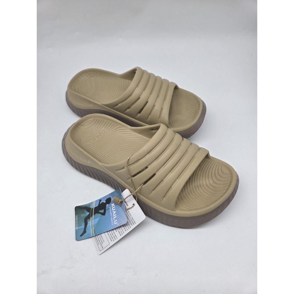 NWT KuaiLu Womens Recovery Sandals - Beige Tan Size 8